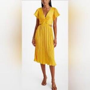Express Sunlit Yellow Dress with side cut outs